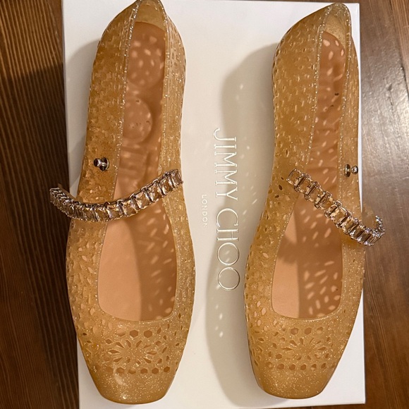 Jimmy Choo Jelly ballet flats in Light Toffee - Picture 3 of 6